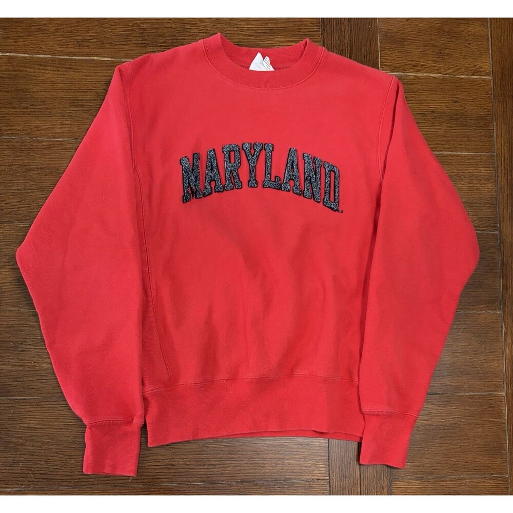 Vintage Maryland Terrapins Men’s Size S Champion Reverse Weave Red Crewneck